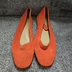 New Look Orange Suede Slip-On Flats